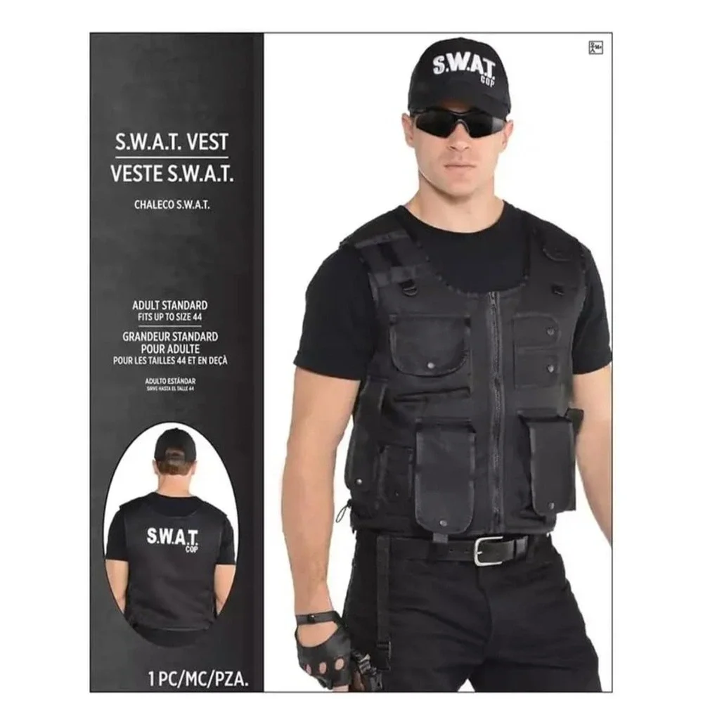 S.W.A.T. Vest Cop Costume Police Officer Costume Adult Standard L 44Novelty NEW